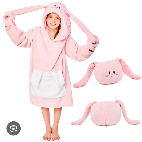 Wearable Blanket Hoodie for Kids, Oversized Warm Cozy Teen Blanket Sweatshirt - Picture 1 of 1